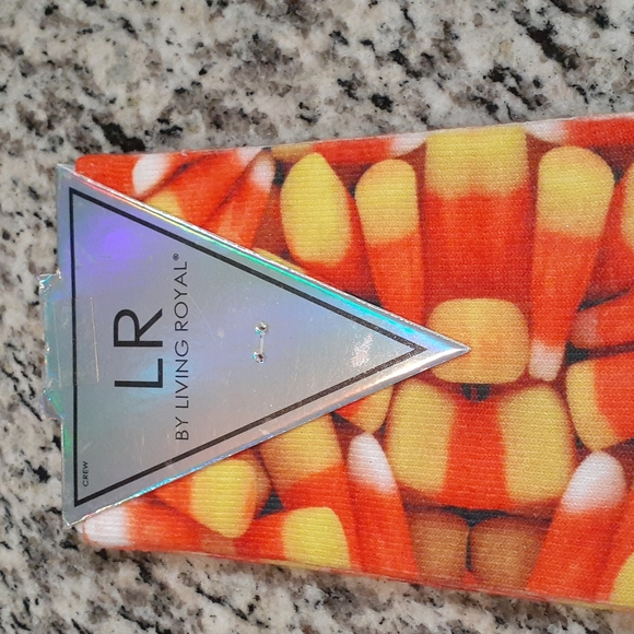 Living Royal Allover Candy Corn Print Unisex Stretch Crew Socks - Picture 3 of 5